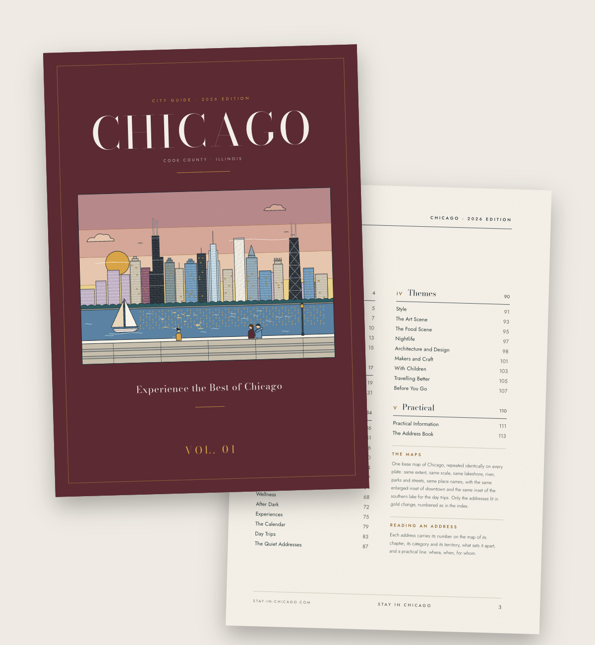 The cover and contents of The Chicago City Guide, 2026 edition